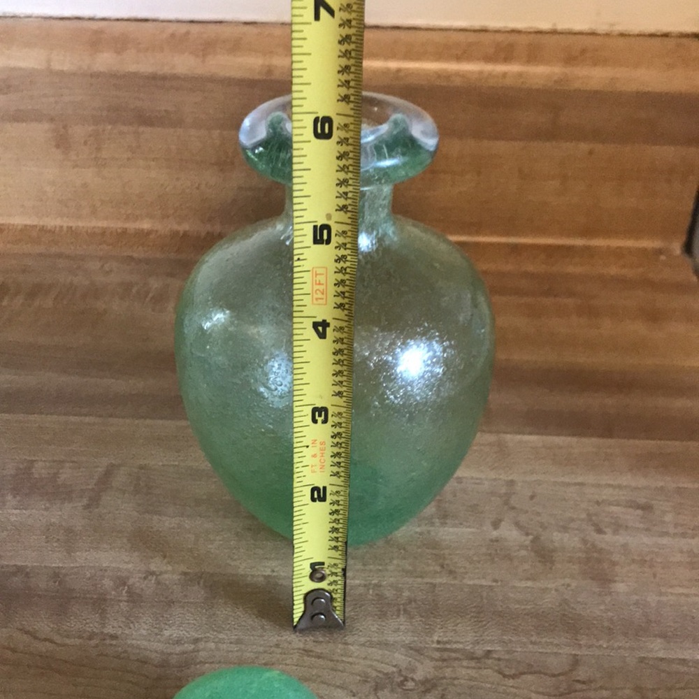 Vintage Green Pulgosso Murano Decanter with Mushroom Stopper - Picture 8 of 9